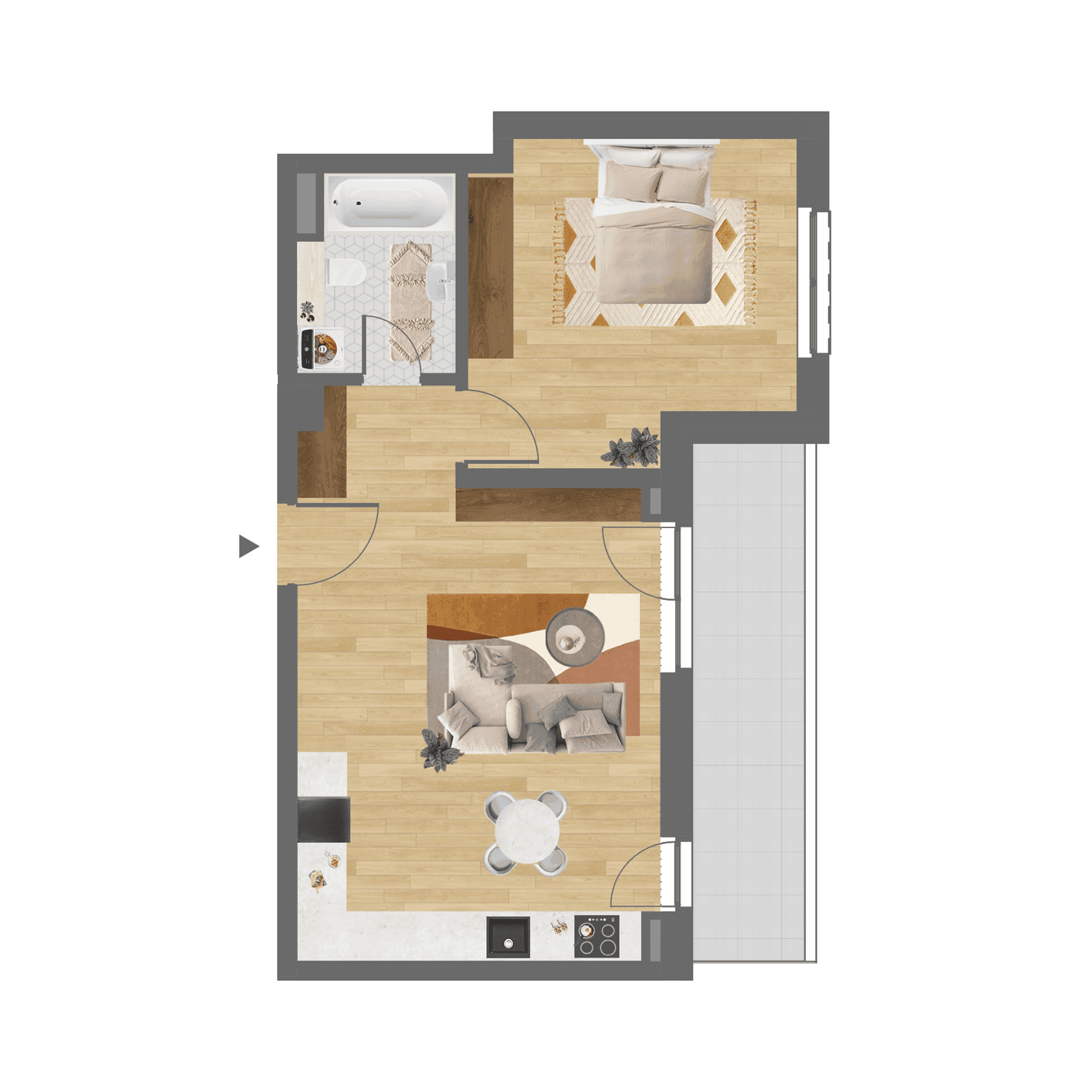 Plan apartament B.001