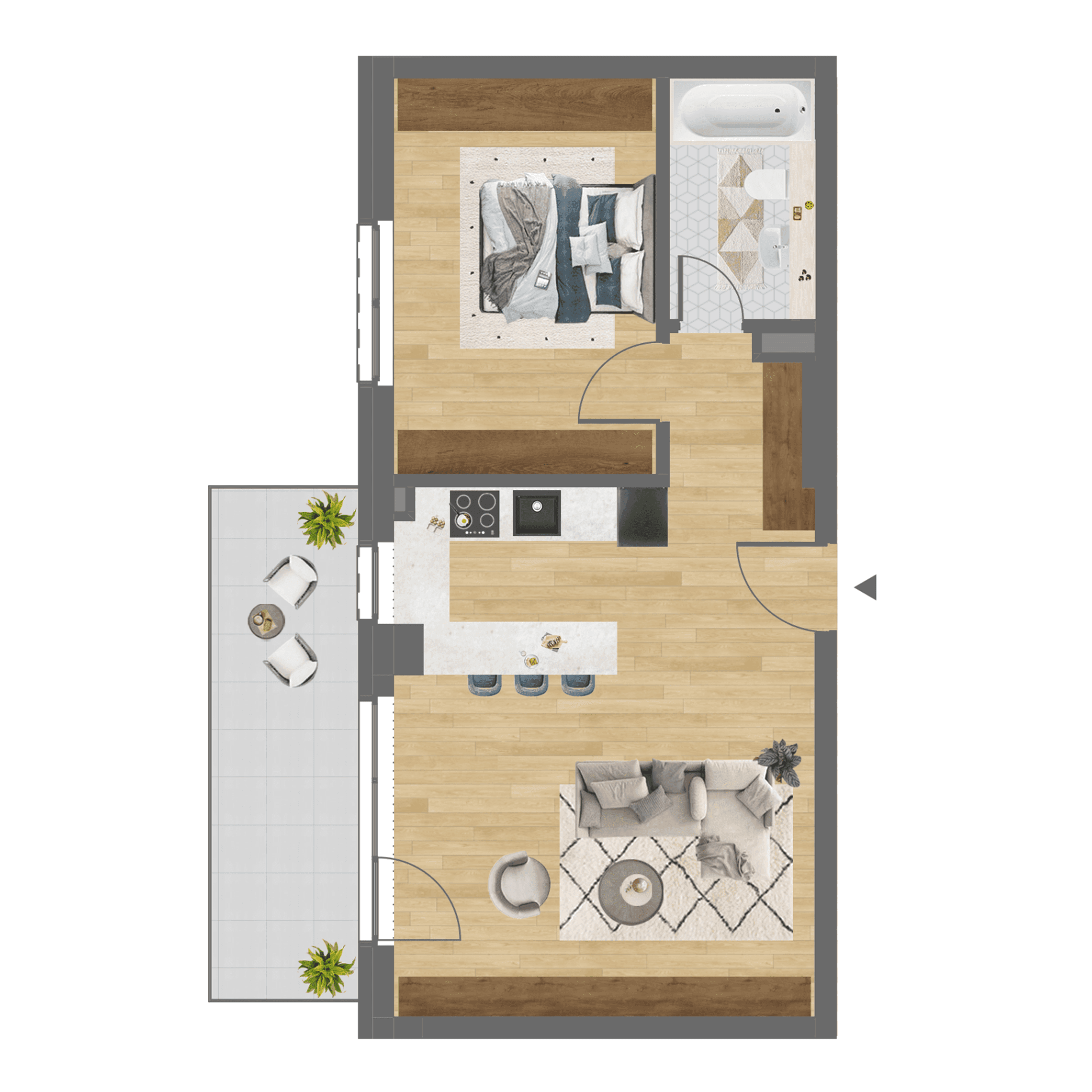 Plan apartament B.104
