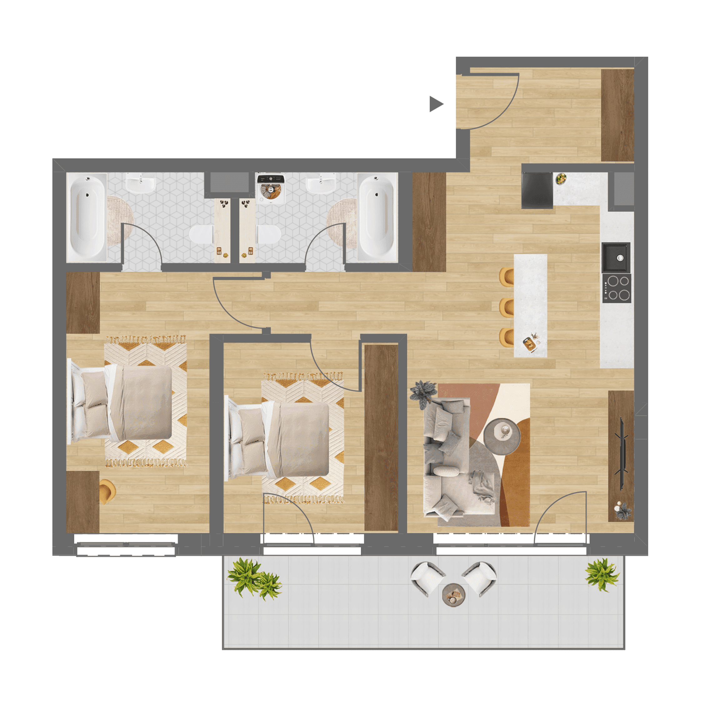 Plan apartament D.102